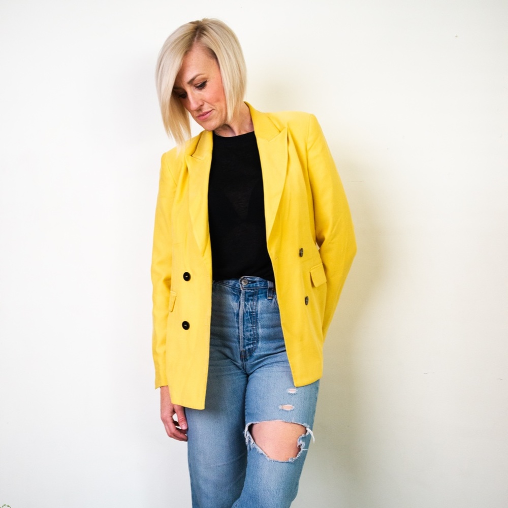 Embroidered Zara suit blazer